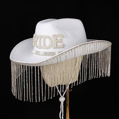 MGupzao White Bride Cowboy Rhinestone Hat with Fringes Design,Cowgirl Hat  Costume Accessories for Women,Bride to be Gift,Bachelorette Outfits for  Bride - Yahoo Shopping