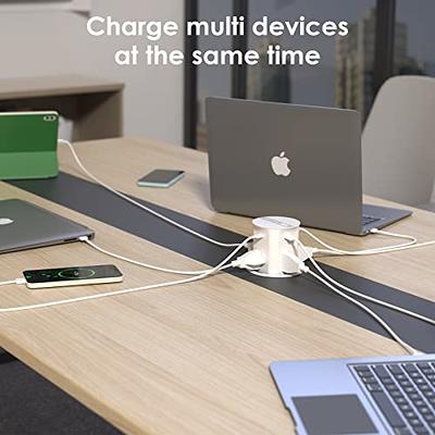 ANNQUAN Automatic Pop Up Countertop Outlet with 15W Wireless Charger,4  Outlets,2 USB Ports,4.75 Pop Up Electrical Outlet,Home Office Power