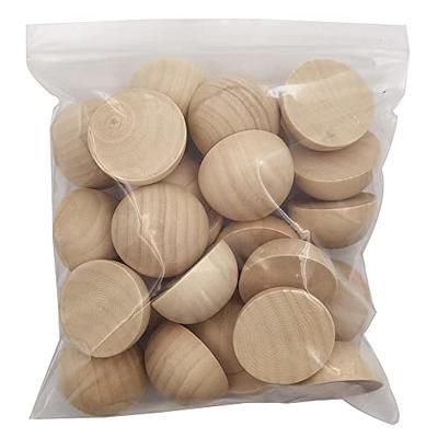 INSPIRELLE 40mm Unfinished Half Round Wooden Beads 25pcs Split