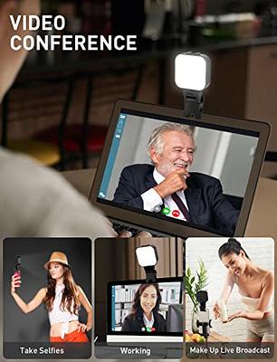  Newmowa 60 LED High Power Rechargeable Clip Fill Video  Conference Light with Front & Back Clip, Adjusted 3 Light Modes for Phone,  iPhone, Android, iPad, Laptop, for Makeup, TikTok, Selfie, Vlog 