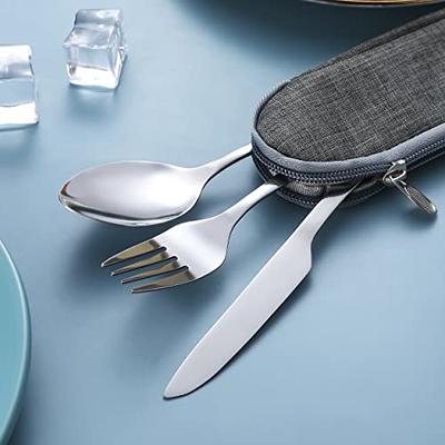 Camping Cutlery Set with Case Portable Stainless Steel Utensils