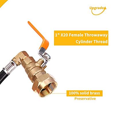 Upgraded Propane Refill Adapter with Valve and Gauge, Fill 1 lb Bottles  from 20 lb Tank, 90-Degree Elbow Design, Easy to Use, Solid Brass 