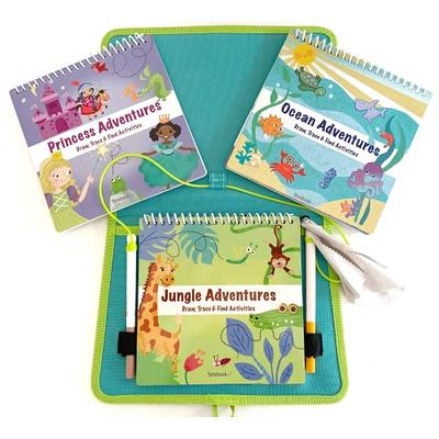 Totebook Kids White Board Dry Erase Activity Book Bundle with 2 Extra  Activity Books for Kids Ages 4-7, Screen Free Coloring, Drawing, Mazes -  Tethered Washable Markers, Reusable Stickers (Jungle) - Yahoo Shopping