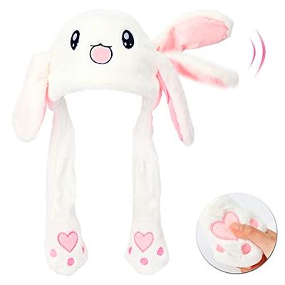 Handcuffs Winter Bunny Hat Plush Animal Headwear Movable Ear Funny