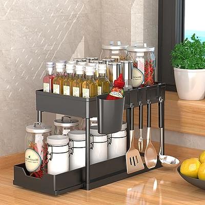 1 PCS under Sink Organizers and Storage Double-Tier Double Sliding