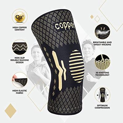 NEENCA Copper Knee Sleeves (Pair), Professional Knee Brace with Copper Ions  Infused Fiber Technology, Premium Compression Support for Knee Pain