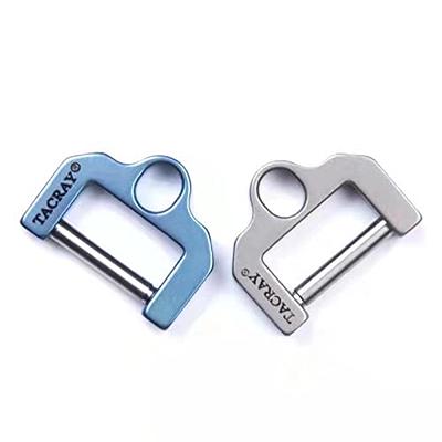 TISUR Key Ring with Screw Shackle,Black Key Rings Heavy Duty Keyrings for Keys,DIY Key Fob D Rings Keychain 2pcs (1/2'', Black/Titanium)