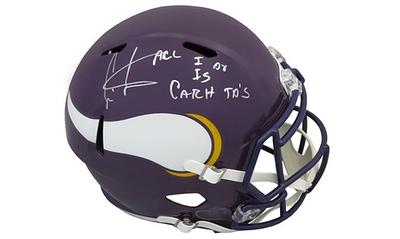 Shop Cris Carter Minnesota Vikings Autographed Purple Throwback Custom  Football Jersey