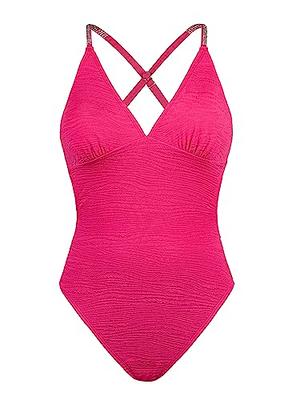 CUPSHE Women's One Piece Bathing Suits Swimsuits Cutout Crisscross Back V  Neck Textured Fabric Cheeky Bottom, S Hot Pink - Yahoo Shopping