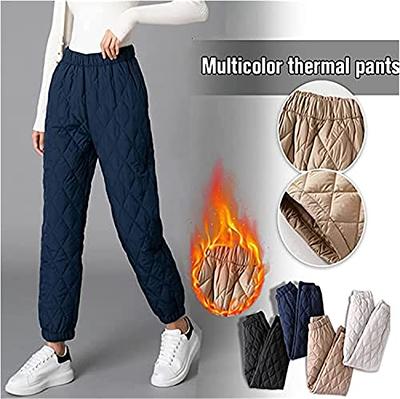 Women Winter Warm Down Cotton Pants,Padded Quilted Trousers,Plus Size Thick  Puffy Windproof Pants,Elastic Waist Loose Utility Thermal Sweatpants,for  Outdoor,Skiing,Casual. (L, White Cuffs Pants) - Yahoo Shopping