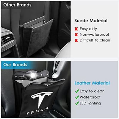 Car Trash Bags Garbage Storage Bag Trash Can LED Light for Tesla Model 3  Model Y