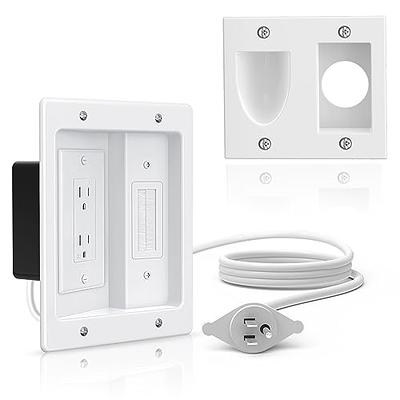 ELECTOP Dual Outlet in Wall Cable Management Kit, TV Cord Hider for Wall  Mounted TV, Recessed Low Voltage Media Wall Plate for Power Cables & Low  Voltage Wires - Yahoo Shopping