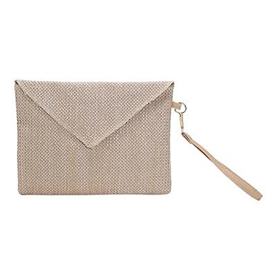 YXILEE Summer Straw Shoulder Bag Straw Small Clutch Crossbody Bags for  Women Beach Cell Phone Wallet Purse Handmade Envelope