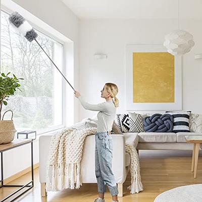 YVYV Microfiber Feather Duster 4PCS - Extendable & Bendable Dusters with  Long Extension Pole, Washable Lightweight Dusters for Cleaning Ceiling Fan