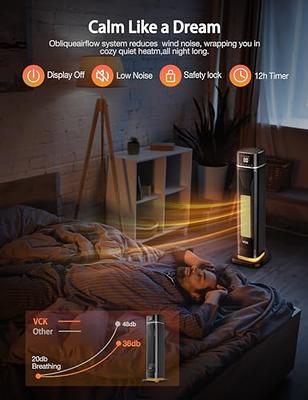 ECOWELL 18 Tower Heater for Indoor Use, 1500W Fast Heating Ceramic  Electric Heater with Thermostat, 3 Modes, Tip-Over Protection, 60°  Oscillating
