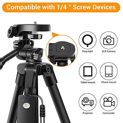 Lusweimi 60-Inch Tripod for ipad iPhone, Camera Tripod for Phone with 2 in  1 Tripod Mount Holder for Cell Phone/Tablet/Webcam/Gopro, Tripod with Carry  Bag and Wireless Remote for Photography/Video - Yahoo Shopping