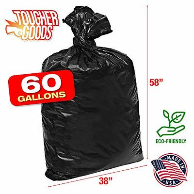 Aluf Plastics 55-60 Gallon 2 Mil (eq) Black Trash Can Liners - 38 x 58 - Pack of 100 - for Contractor & Industrial