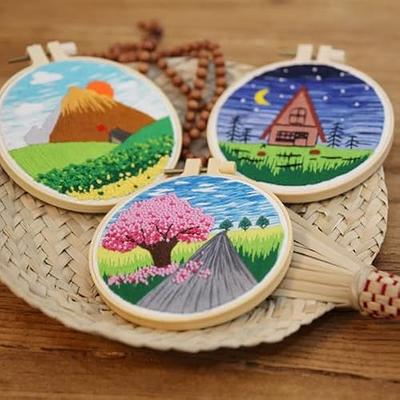 Punch Needle Embroidery kit DIY Flowers Cross Stitch Hoop Craft Kits  Handcraft Embroidery s