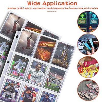 4 Pocket Page Protector, Trading Card Sleeves Pages Card Binder  Double-sided Baseball Card Sheets for Standard Size Cards, Coupon, Sport  Cards, Game