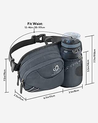 WATERFLY Hiking Waist Bag Fanny pack with Water Bottle Holder for