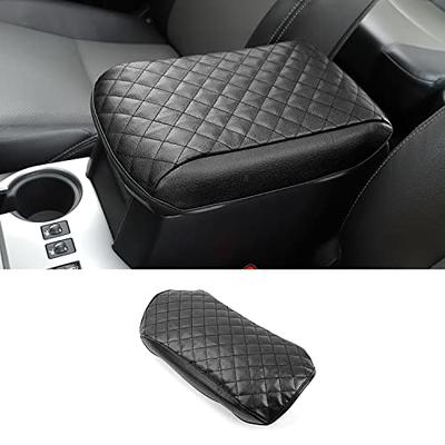 1Pc Car Armrest Cushion Cover Lather Center Console Box Pad Mat Accessory  Black