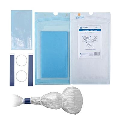 MENURSY Ultrasound Probe Cover, Transducer Disposable Clear Latex-Free Sterile Protector, 5 x 48, Packaging Individual, 50 Pcs