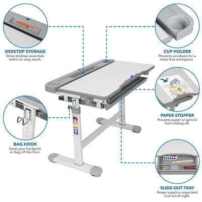 Height Adjustable Kid's Desk for Children K-12 | Mount It!