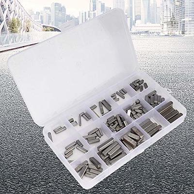  Eujgoov 140Pcs Parallel Drive, passfeder sortiment Key Stock  Assortment SAE Shaft Keys Stainless Steel Key Stock Keystock Assortment  Round Ended Feather Key Parallel Drive Shaft Keys Set : Industrial &  Scientific