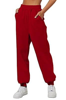 Yovela Womens Red Sweatpants Comfy Cotton High Waist Jogger Petite Pants  Y2k Trendy Lounge Trousers with Pockets - Yahoo Shopping