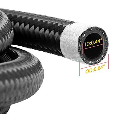 10ft 8AN Black Nylon And Stainless Steel Braided Fuel Oil Hose Fuel Line  10pcs 8AN Hose