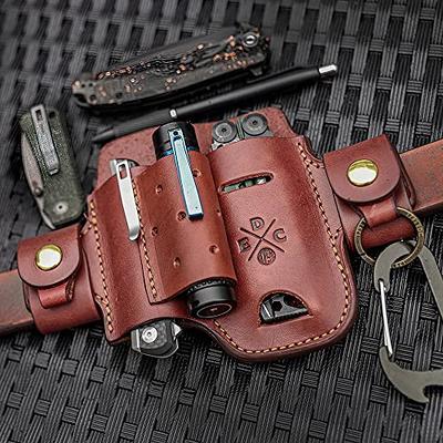 leather knife sheath,EDC Heavy Duty Multitool Sheath, Leather EDC  Organizer, Multitool Pouch for Belts Also fits Knife, Flashlight, Keys -  Compatible with Leatherman, Gerber 