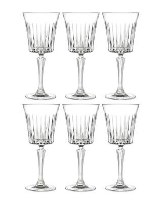 Square Cut Crystal Wine Glasses Set of 6