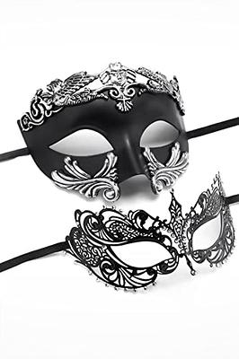 IDOXE Golden Black Couple Masquerade Masks Set Venetian Party Mask