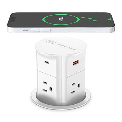 ANNQUAN Automatic Pop Up Countertop Outlet with 15W Wireless Charger,4 AC,  2 USB A and 2 USB C,Max 20W Power Delivery 3.15inch Desk Power  Grommet,9-in-1 Power Strip for Home/Office(White) - Yahoo Shopping