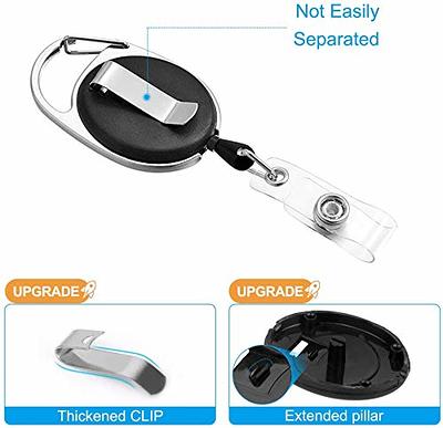2 Pack Horizontal Lanyard ID Badge Holder with Clip, Carabiner Badge Reel,  24 Pull Cord – Heavy Duty – Clear Id Card Holder Retractable - Yahoo  Shopping