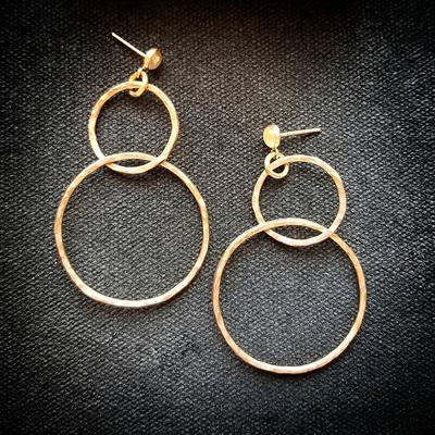 Tiny 12mm Hammered Gold Filled Hoop