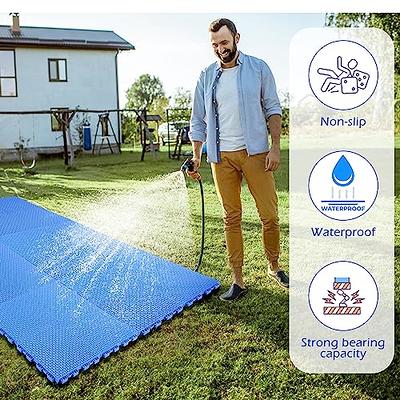 Pvc Bath Mat Interlocking Non Slip Drainage Floor Tiles Shower Floor Mat  With Drain Holes Suction Cup Floor Mat For Kitchen Pool