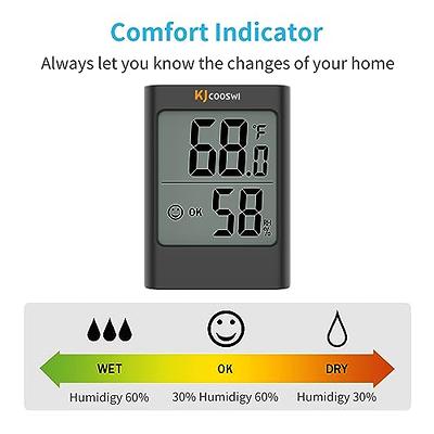 Mini Hygrometer Thermometer Fahrenheit, Celsius Meter Digital LCD Monitor  Indoor Room Round Humidity Temperature Gauge for Humidors, Home Greenhouse,  Babyroom, Reptile Incubator