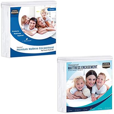 Ambesonne Mattress Protector Breathable Sheet with Straps Fitted Bed Cover,  Queen