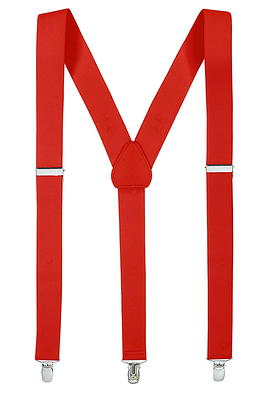 Hold'Em 100% Silk Suspenders for Men Clip End Dress Tuxedo Suspender - White