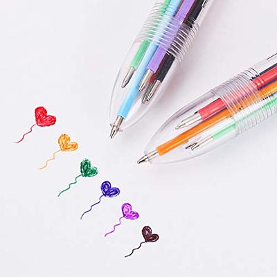 Mluchee 24 Pack Multicolor Ballpoint Pens All In One 0.5mm 6-in-1, Back to  School Pens, Fun Pens for Kids Party Favors, Retractable Ballpoint Rainbow