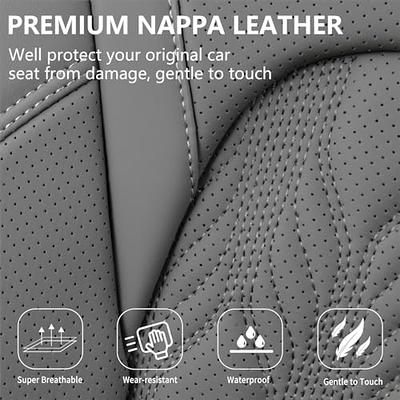 Coverado Car Seat Cover Full Set, 5 Seats Premium Nappa Leather Seat Covers  for Cars, Front