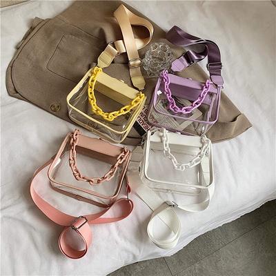 Gameday Bag - Blush Leather / Clear PVC Blush Leather/Clear PVC/Gold Hardware