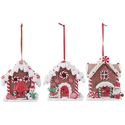 NUOBESTY 3Pcs Christmas Lighted Gingerbread House Ornament Miniature  Christmas Village Houses Light up Candy House Xmas Tree Hanging  Decoration(Random Style - Yahoo Shopping