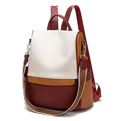 CHERUTY Women Backpack Purse PU Leather Anti-theft Casual Shoulder Bag  Fashion Ladies Satchel Bags(White Red) - Yahoo Shopping