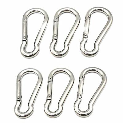 Heavy Duty Carabiner Clip, Lsqurel Stainless Steel Spring Snap Hook Metal  Clips for Swing, Fitness, Camping, Hiking (5.5inch, 2pcs) - Yahoo Shopping