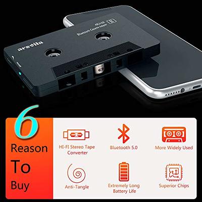 Car Audio Cassett Player Adapter, Car Aux Cassette Adapter, 3.5mm Bluetooth  Audio Cable Tape Player USB Charging for Smartphone/Computer/Mp3/CD