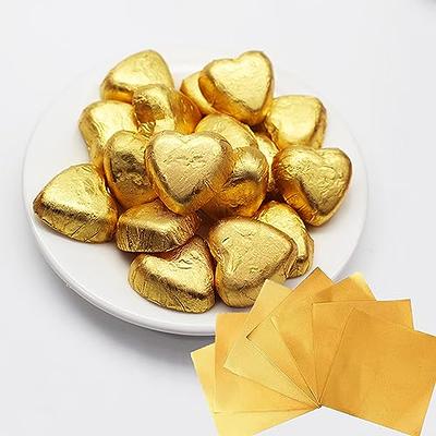 100 Pack Gold Foil Sheets for Chocolate, Candy Bar Wrappers for Caramel and  Sweets (6 x 7.5 In)