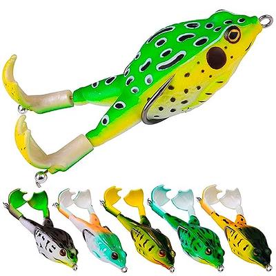 Frog Topwater Fishing Crankbait Lures Double Sharp Hooks Soft Bait