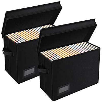 Lavex 19 13/16 x 14 1/4 x 5 1/2 Black Small Stackable Industrial Tote /  Storage Box with Attached Lid